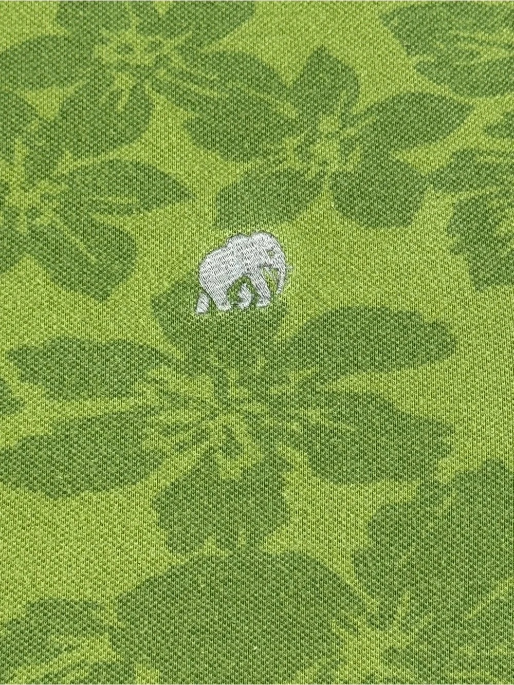 Banana Republic Olive Green Floral Jacquard Polo